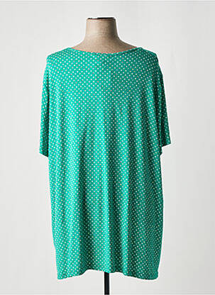 T-shirt coupe droite manches courtes vert GUY DUBOUIS femme