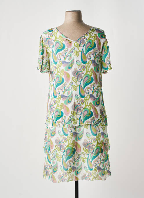 Robe mi-longue blanc AGATHE & LOUISE pour femme