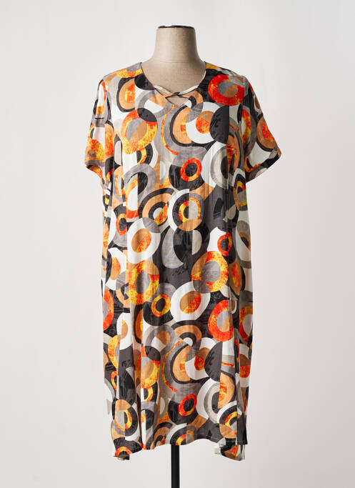 Robe mi-longue orange GUY DUBOUIS pour femme