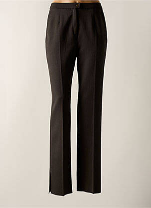 Pantalon droit fermeture zippée sous rabat boutonné taille normale marron KARTING femme