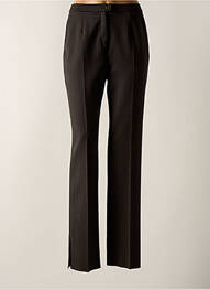 Pantalon droit fermeture zippée sous rabat boutonné taille normale marron KARTING femme