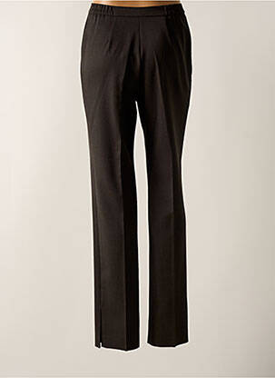 Pantalon droit fermeture zippée sous rabat boutonné taille normale marron KARTING femme