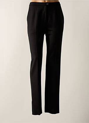 Pantalon droit tissage popeline taille normale noir KARTING femme