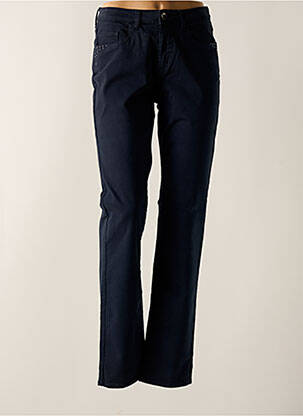 Pantalon slim tissage popeline taille normale bleu GUY DUBOUIS femme