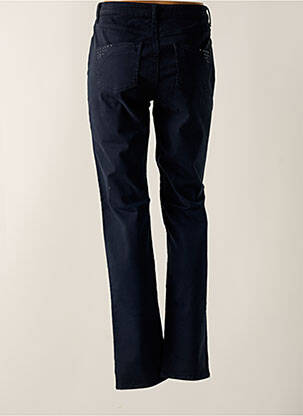 Pantalon slim tissage popeline taille normale bleu GUY DUBOUIS femme