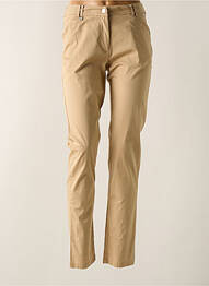 Pantalon slim tissage popeline taille normale beige AGATHE & LOUISE femme