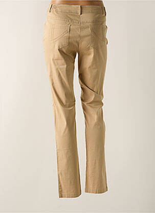 Pantalon slim tissage popeline taille normale beige AGATHE & LOUISE femme
