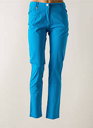 Pantalon slim tissage popeline taille normale bleu AGATHE & LOUISE femme