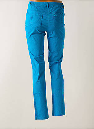 Pantalon slim tissage popeline taille normale bleu AGATHE & LOUISE femme