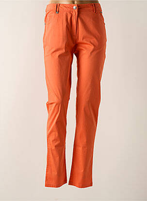 Pantalon slim tissage popeline taille normale orange AGATHE & LOUISE femme