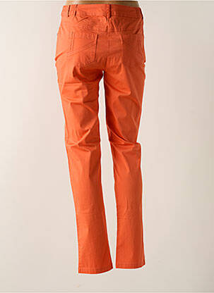 Pantalon slim tissage popeline taille normale orange AGATHE & LOUISE femme