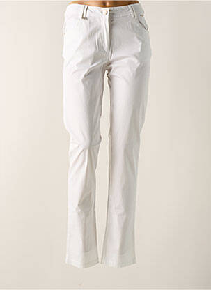 Pantalon slim tissage popeline taille normale blanc AGATHE & LOUISE femme