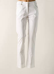 Pantalon slim tissage popeline taille normale blanc AGATHE & LOUISE femme
