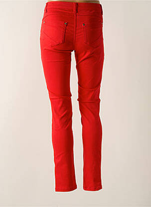 Pantalon slim tissage popeline taille normale rouge JENSEN femme