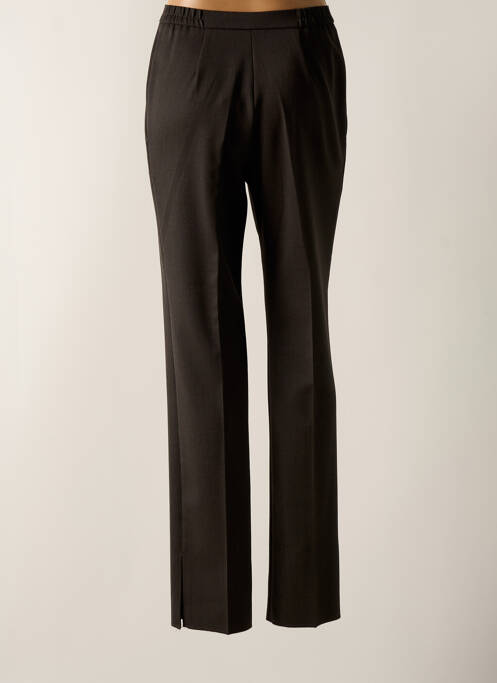 Pantalon droit fermeture zippée sous rabat boutonné taille normale marron KARTING femme
