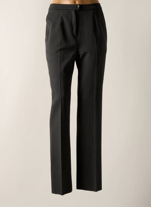 Pantalon droit fermeture zippée sous rabat boutonné taille normale gris KARTING femme