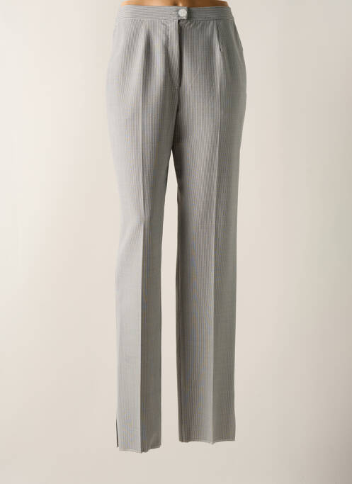Pantalon droit tissage popeline taille normale gris KARTING femme