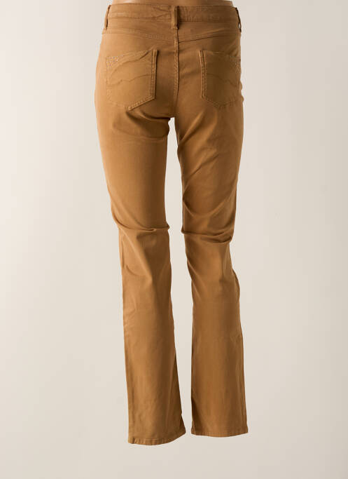 Pantalon slim tissage popeline taille normale marron GUY DUBOUIS femme