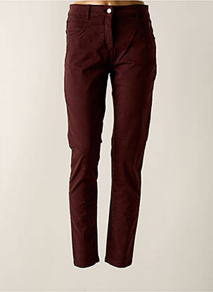Pantalon slim stretch taille normale marron DELAHAYE femme