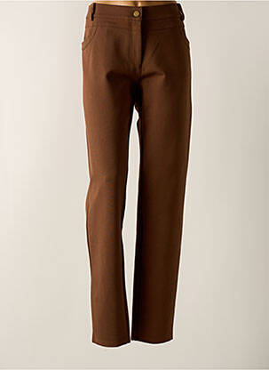 Pantalon droit stretch taille normale marron PAZ TORRAS femme