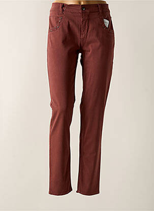 Pantalon slim stretch taille normale marron ANNA MONTANA femme
