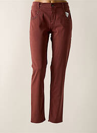 Pantalon slim stretch taille normale marron ANNA MONTANA femme