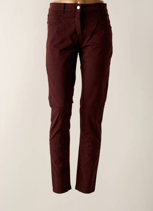 Pantalon slim stretch taille normale marron DELAHAYE femme