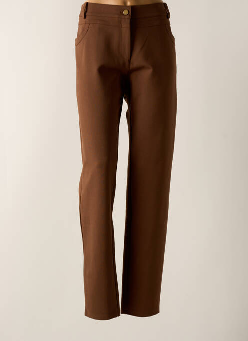 Pantalon droit marron PAZ TORRAS pour femme