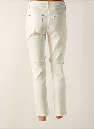 Pantalon 7/8 fermeture zippée sous rabat boutonné taille normale beige FRED SABATIER femme