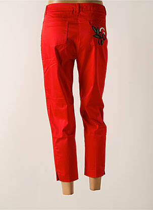 Pantalon 7/8 stretch taille normale rouge ABSOLU femme