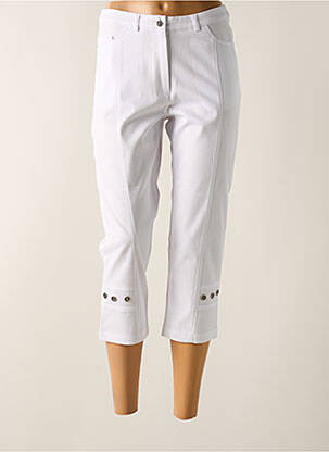 Pantacourt stretch taille normale blanc CHRISTIAN MARRY femme