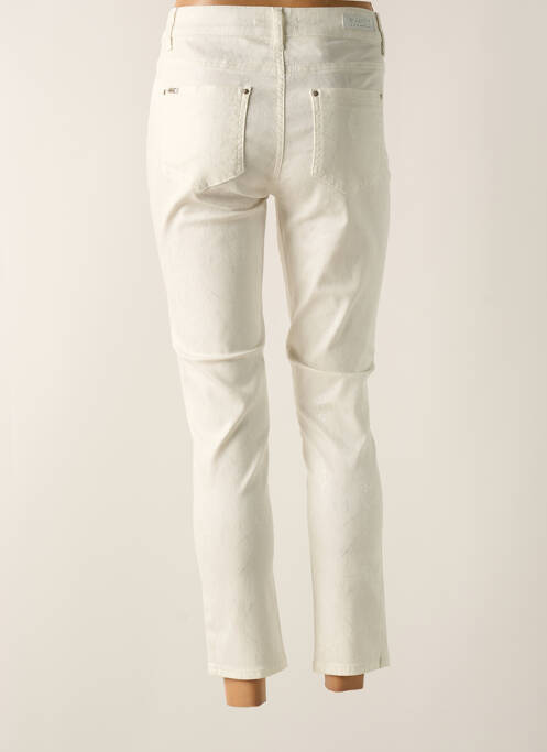 Pantalon 7/8 fermeture zippée sous rabat boutonné taille normale beige FRED SABATIER femme