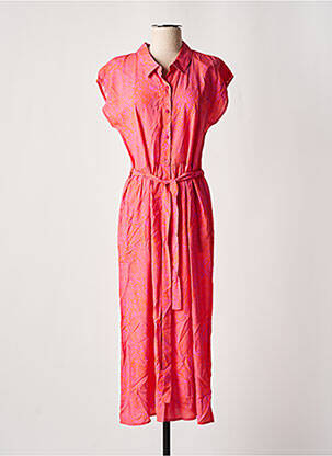 Robe longue imprimé fantaisie manches courtes orange DIPLODOCUS femme
