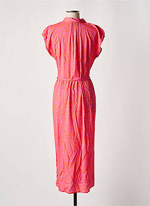 Robe longue imprimé fantaisie manches courtes orange DIPLODOCUS femme