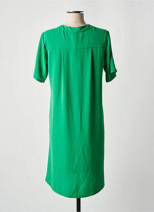 Robe mi-longue coupe fluide manches courtes vert PLURIELLES femme
