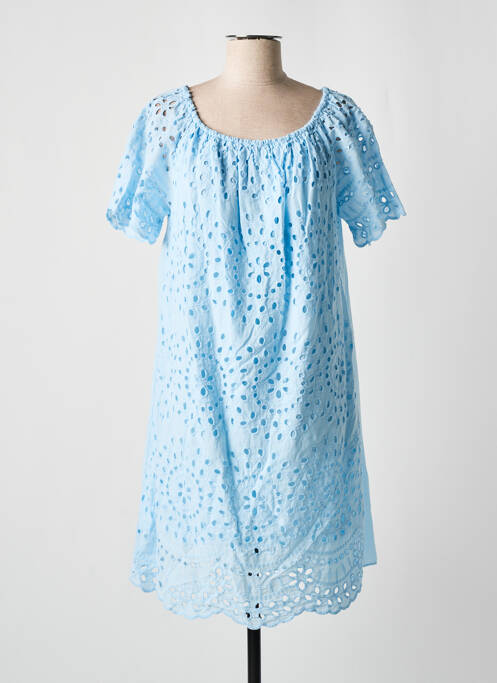 Robe mi-longue bleu COULEURS DU TEMPS pour femme