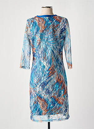 Robe mi-longue manches 3/4 manches 3/4 bleu GUY DUBOUIS femme