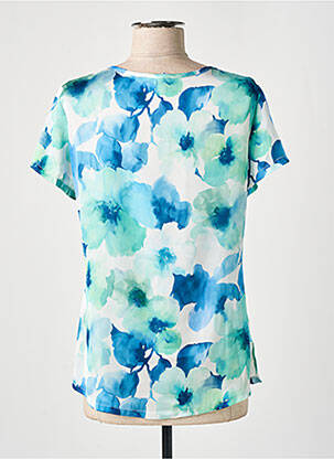 Top coupe fluide manches courtes bleu ESTEL COLLECTION femme
