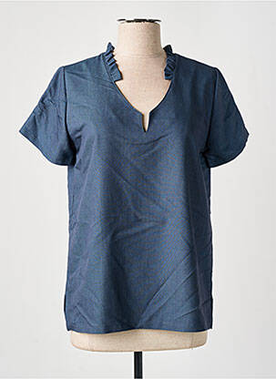 Blouse manches courtes manches courtes bleu UNICA PLUS femme