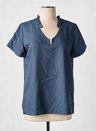 Blouse manches courtes manches courtes bleu UNICA PLUS femme