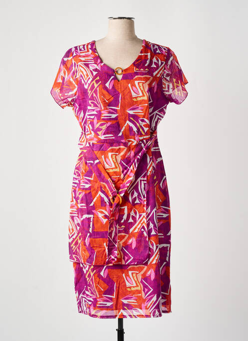 Robe mi-longue violet CHRISTINE LAURE pour femme