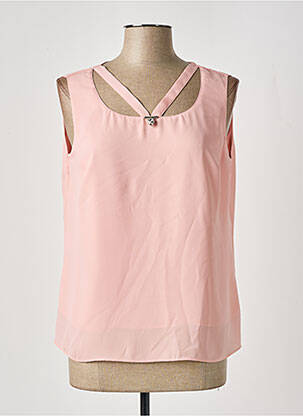 Top tissage crêpe sans manche rose GREGORY PAT femme