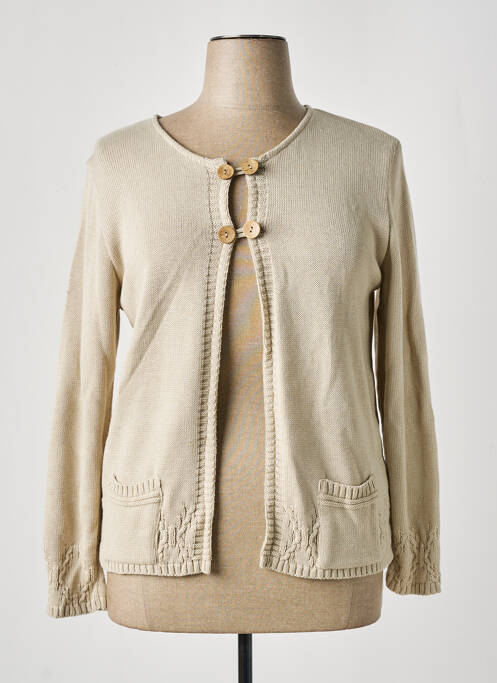 Gilet manches longues beige PLURIELLES pour femme