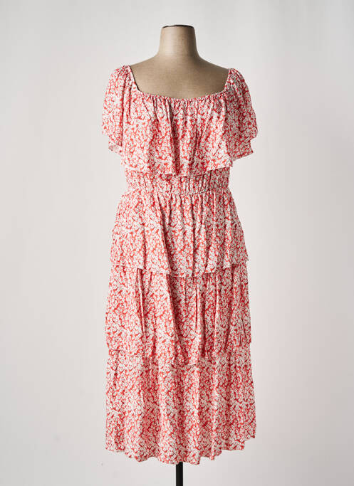 Robe longue orange COULEURS DU TEMPS pour femme