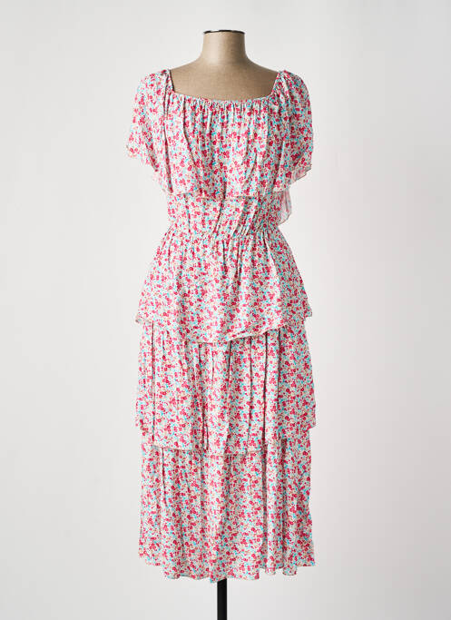 Robe longue rose COULEURS DU TEMPS pour femme