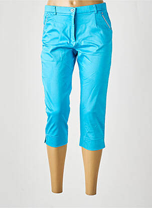 Pantacourt stretch taille haute bleu fonce CHRISTINE LAURE femme