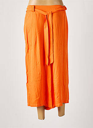 Pantacourt taille haute taille haute orange COULEURS DU TEMPS femme