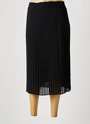 Jupe mi-longue fermeture zip latéral noir GUY DUBOUIS femme
