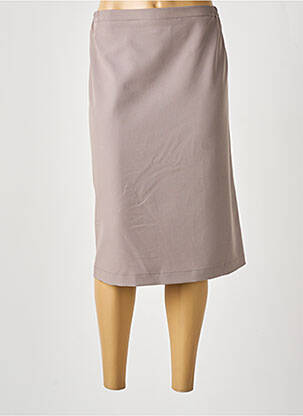Jupe mi-longue stretch gris GUY DUBOUIS femme