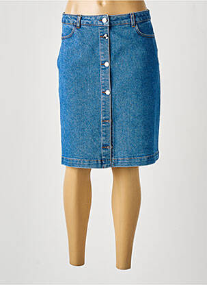 Jupe mi-longue taille haute bleu GEVANA femme